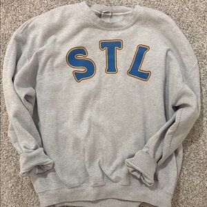 Gray Crewneck STL St. Louis Sweatshirt XL